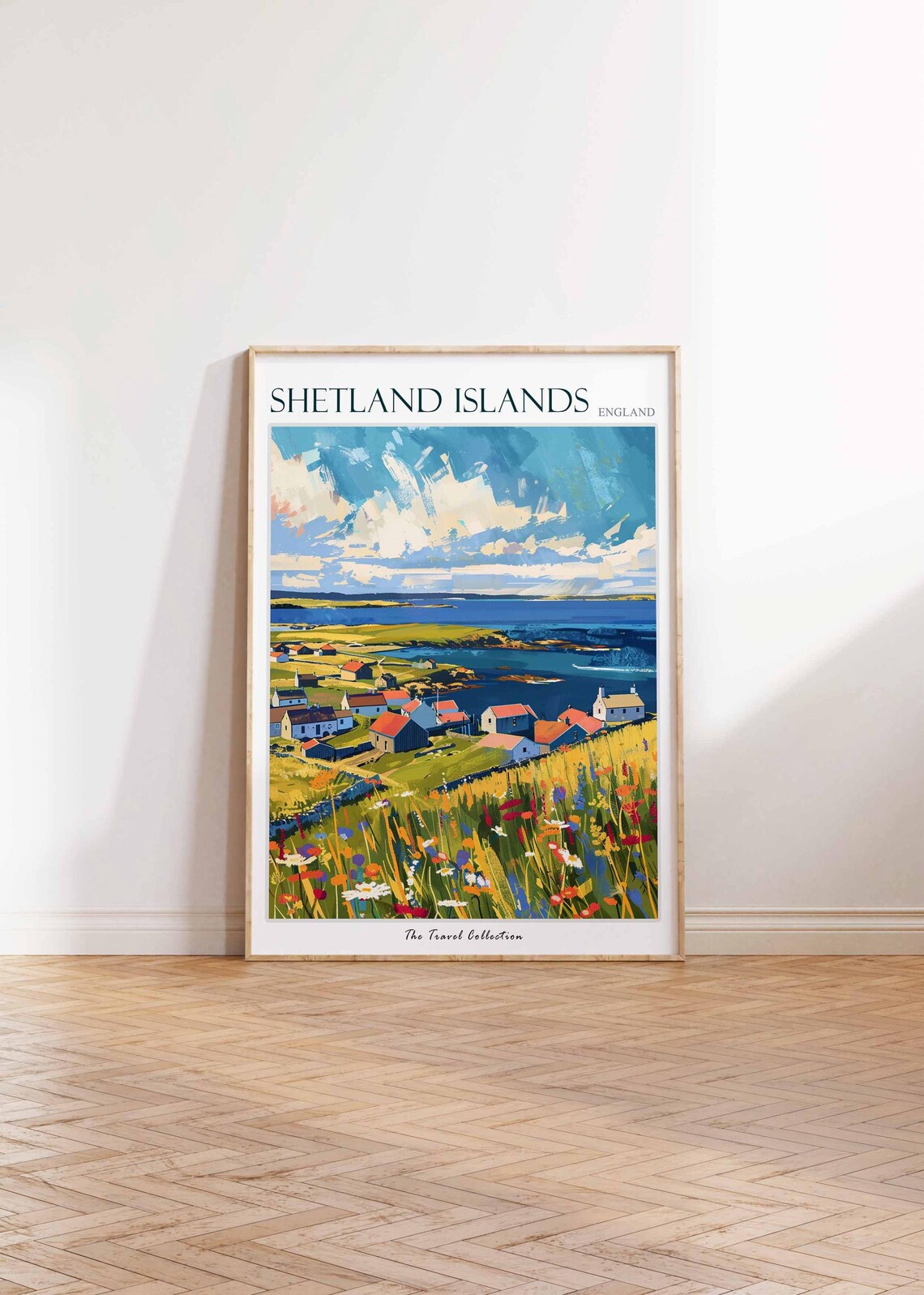 Shetland Islands Fishing Village Wildflower Coast Scenic Poster - Image 2