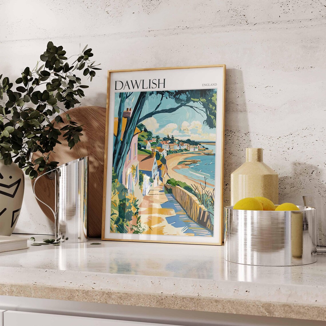 Dawlish Poster Devon Poster England Travel Poster Coastal Wall Art English Home Decor Seaside Town Poster Uk Travel Print Dawlish Art - Image 2