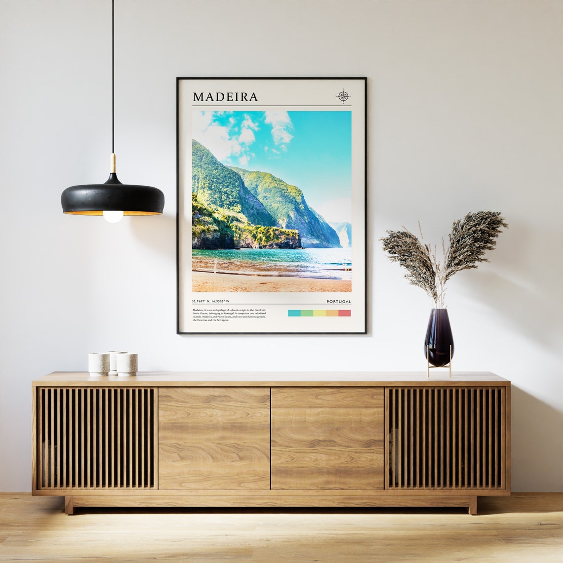 Madeira Portugal Volcanic Coastal Cliffs Photographic Travel Poster - Image 2