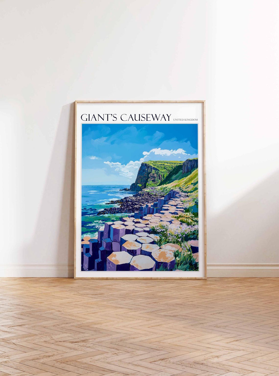 Giants Causeway Basalt Columns Coastal Cliffs View Art Poster - Image 3