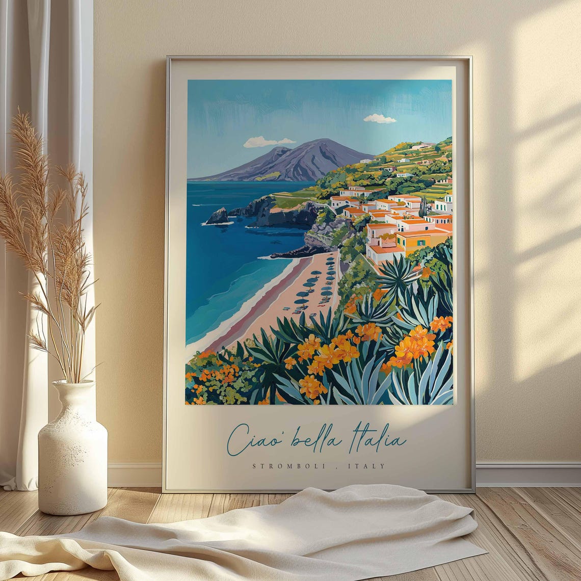 Stromboli Poster Italian Travel Print Stromboli Travel Art Stromboli Wall Art Italy Art Italy Travel Decor Italian Travel Gift - Image 2