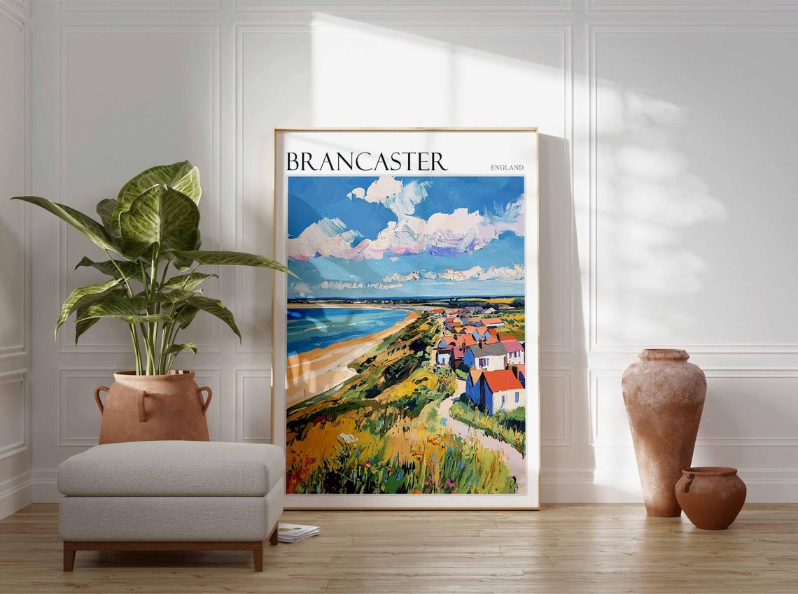 Brancaster England Golden Beach Sweeping Bay and Dune Grasses Poster - Image 3