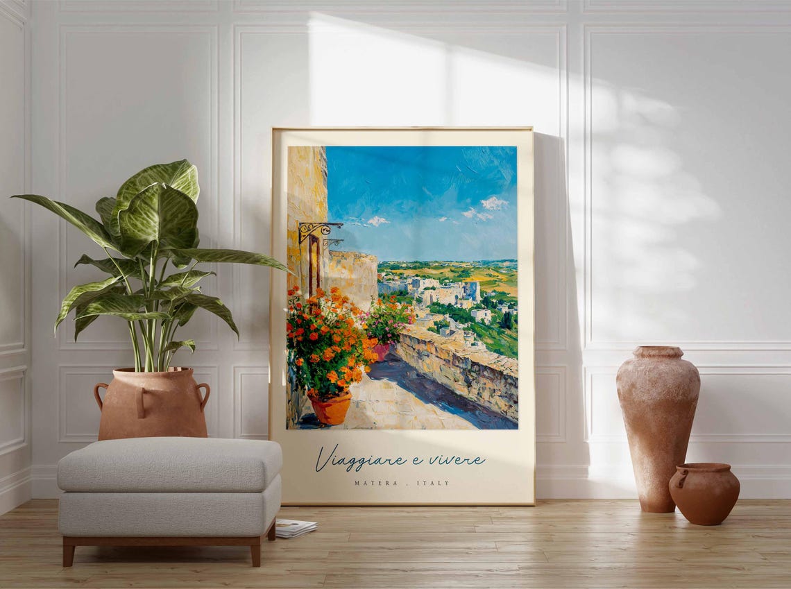 Matera Poster Italian Travel Print Matera Travel Art Matera Wall Art Italy Art Italy Travel Decor Italian Travel Gift - Image 3
