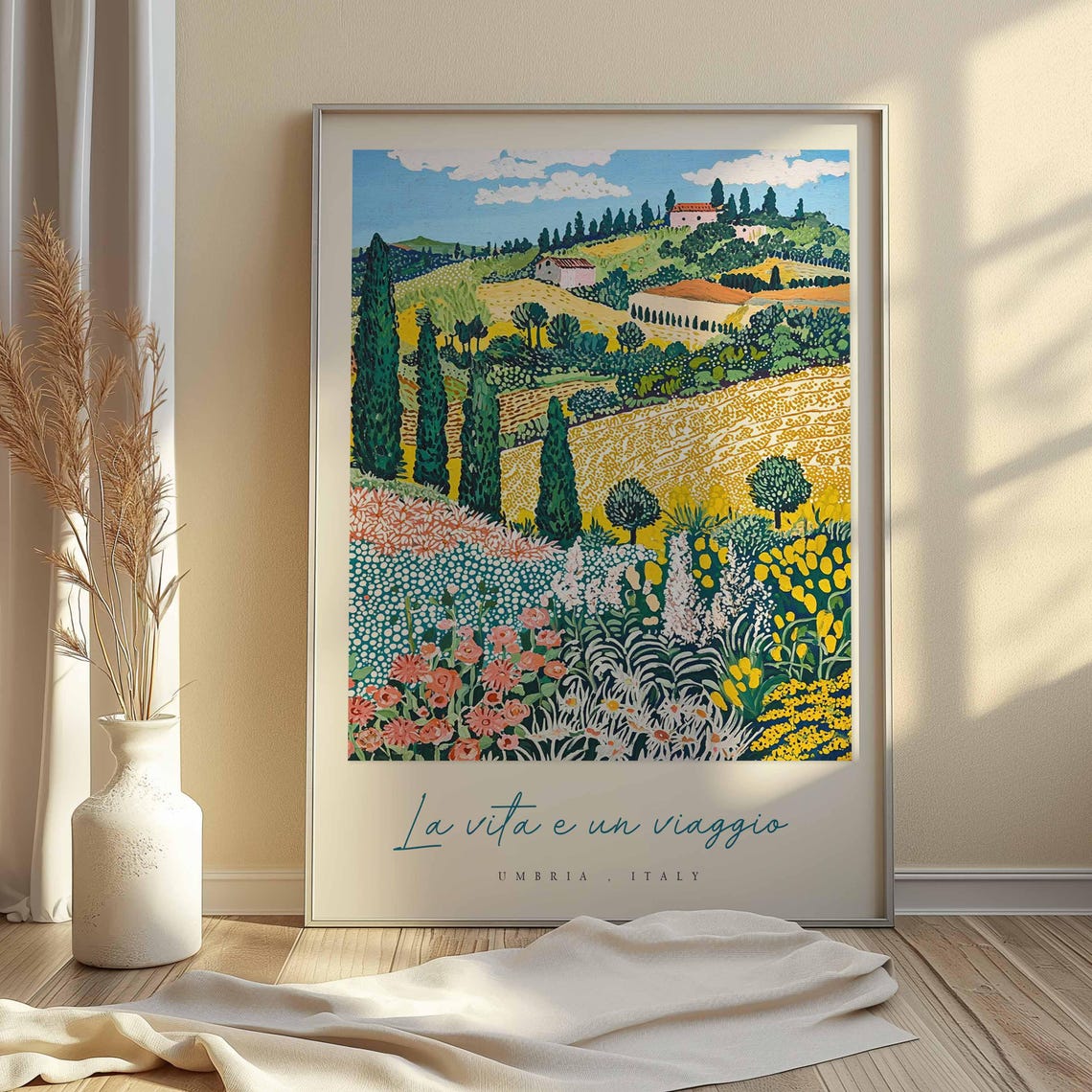 Umbria Poster Italian Travel Print Umbria Travel Art Umbria Wall Art Italy Art Italy Travel Decor Italian Travel Gift - Image 2