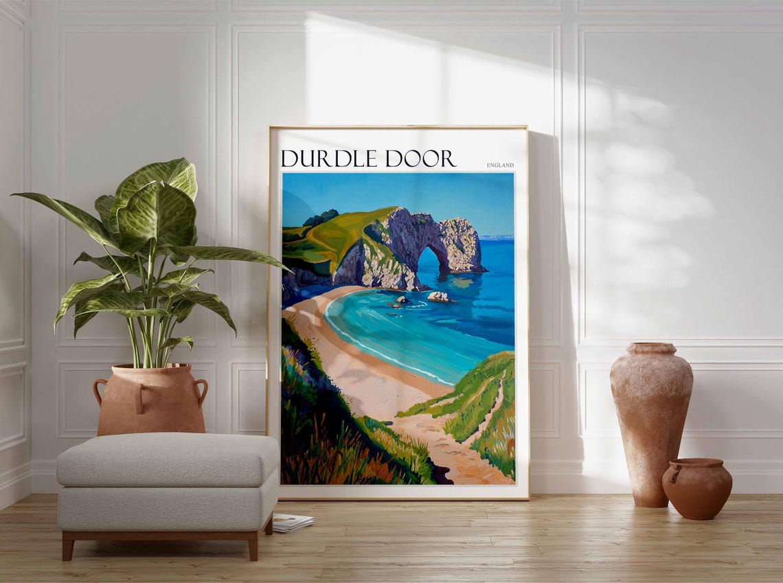 Durdle Door England Limestone Arch Jurassic Coast Art Poster - Image 3