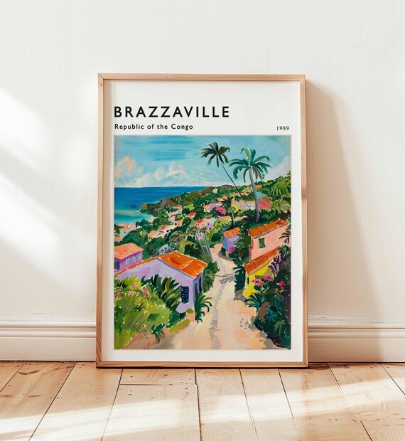 Brazzaville Poster Congo River Cityscape Travel Print