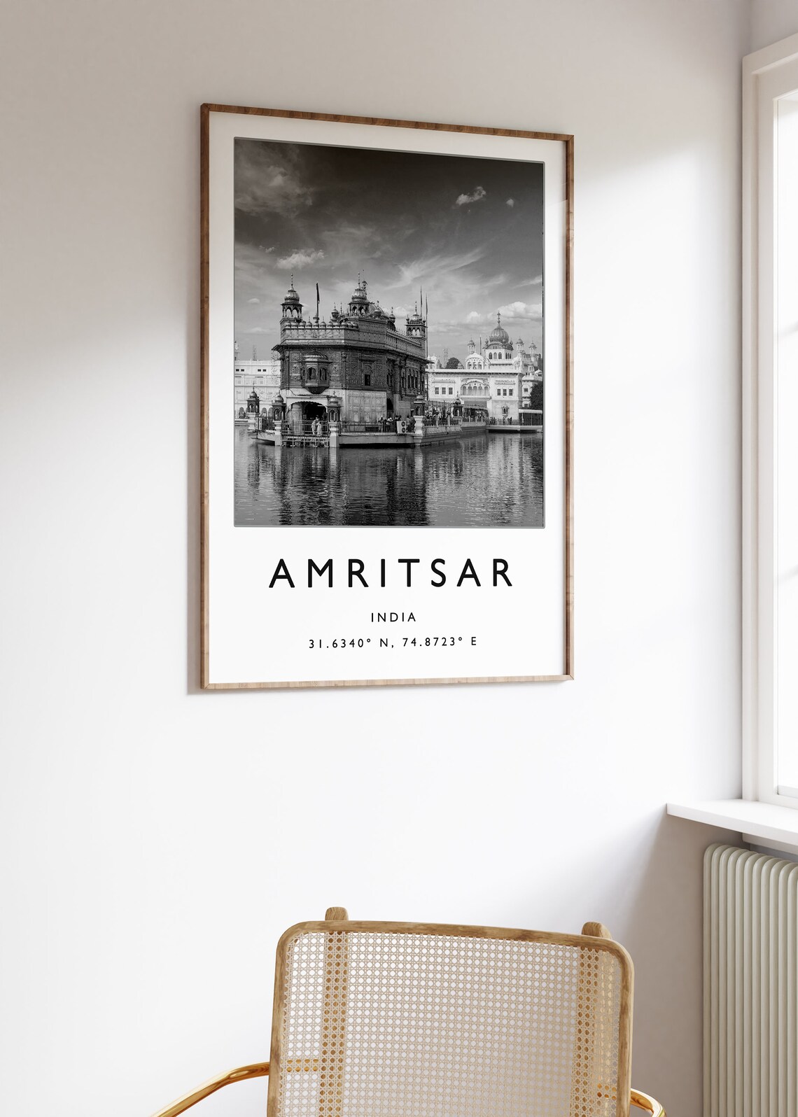 Amritsar Travel Poster, Black and White Art - Image 3