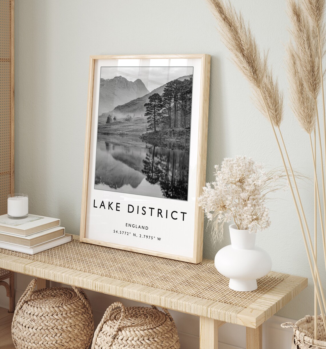 Lake District Black and White Travel Poster - Image 2