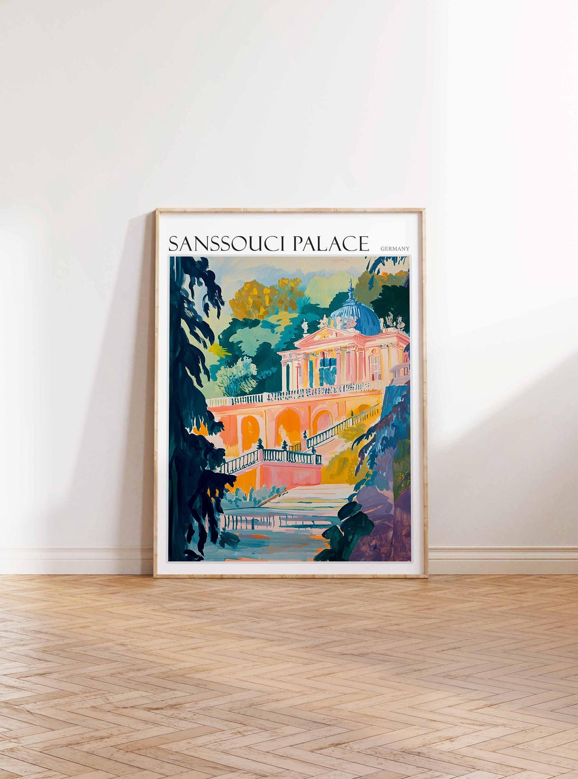 Sanssouci Palace Poster Sanssouci Palace Travel Print German Travel Poster German City Art Travel Poster Travel Wall Art German Gift - Image 2