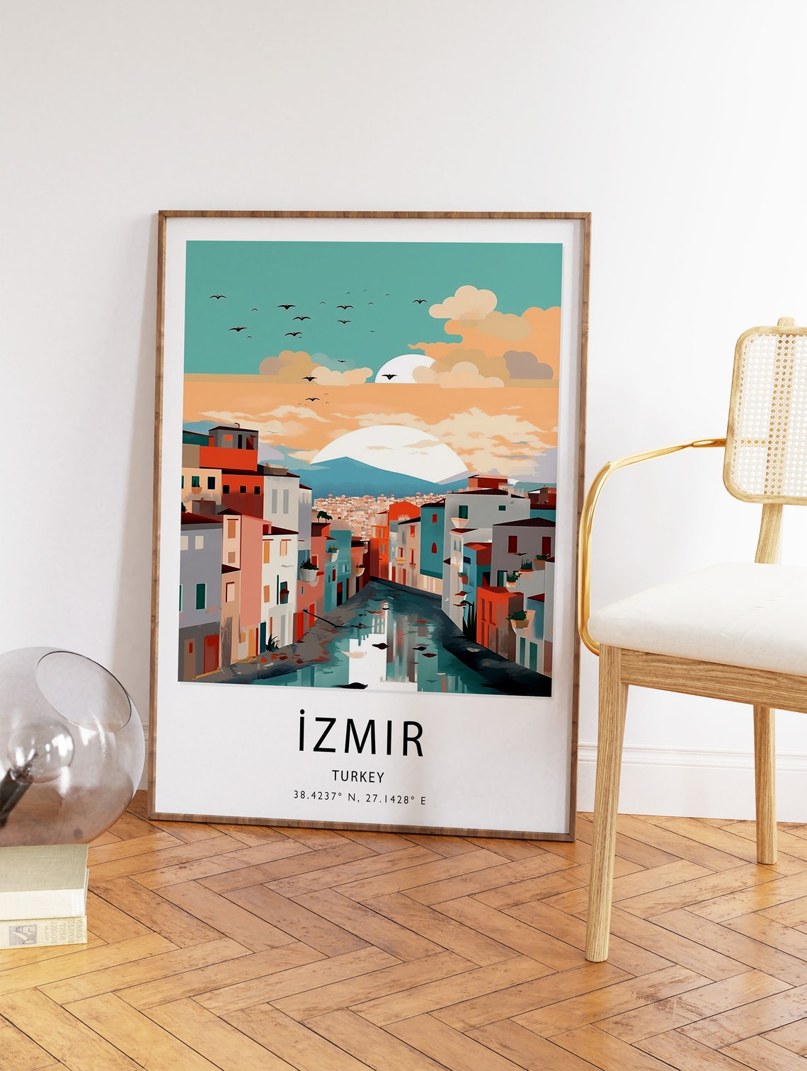 Izmir Travel Print Turkey Travel Poster Izmir Travel Wall Art Modern Travel Art Travel Gift Travel Decor Gift For Traveller - Image 2