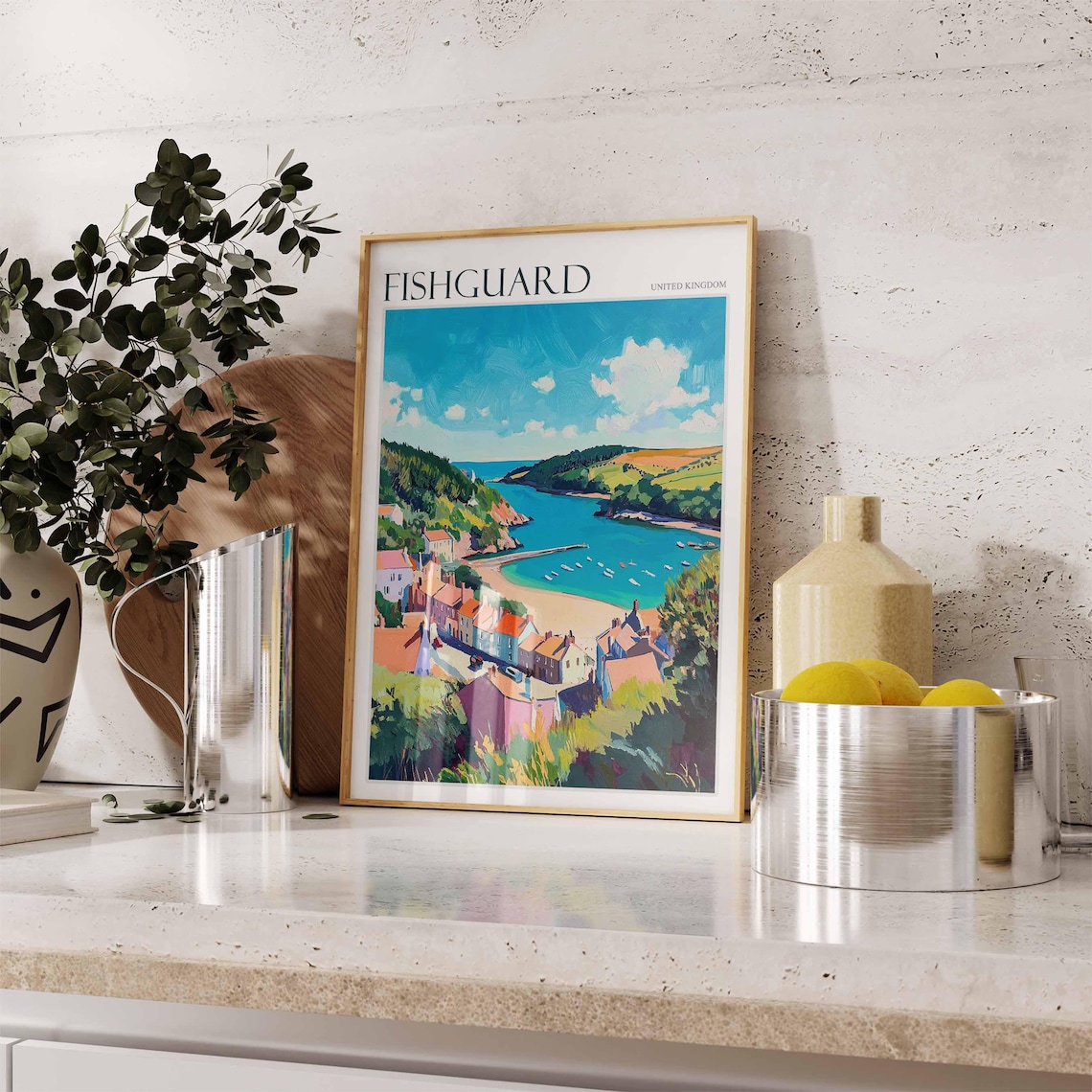 Fishguard Poster Wales Travel Poster Coastal Wall Art Welsh Decor Uk Travel Poster Welsh Landscape Uk Travel Prints Seaside Towns - Image 2
