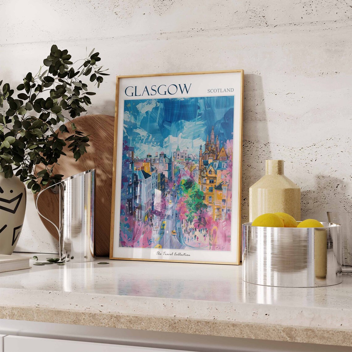 Glasgow Travel Poster, Scottish Botanical Art Print - Image 3