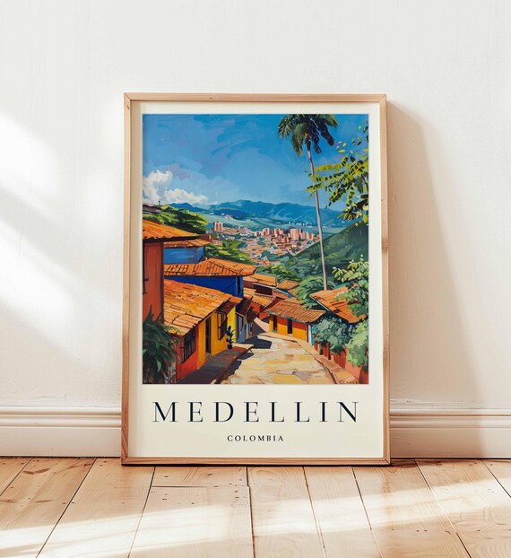 Medellin Poster Colombia Travel Print South America Wall Art City Of Eternal Spring Decor Gift