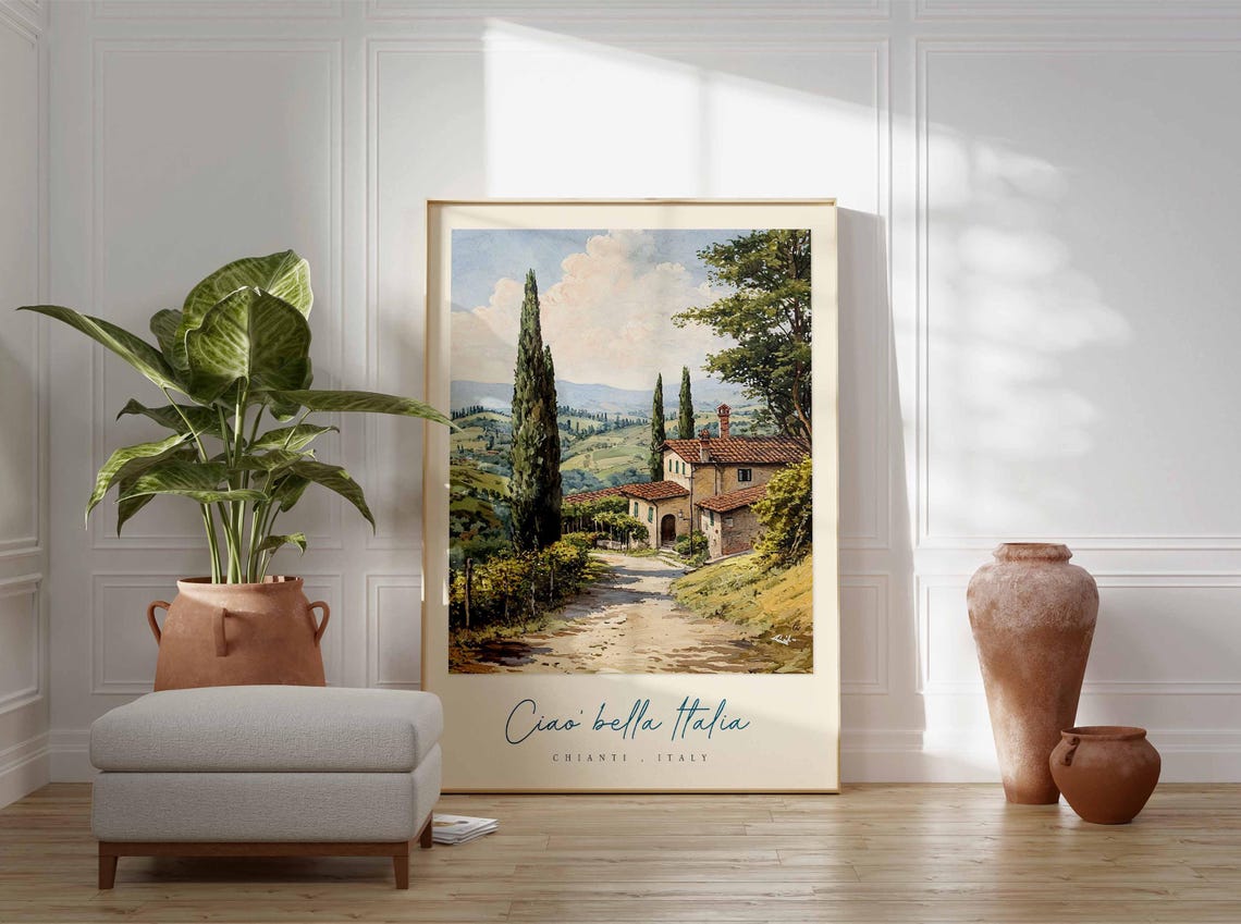 Chianti Poster Chianti Travel Print Chianti Travel Art Chianti Wall Art Italy Art Italy Travel Decor Italian Travel Gift - Image 3