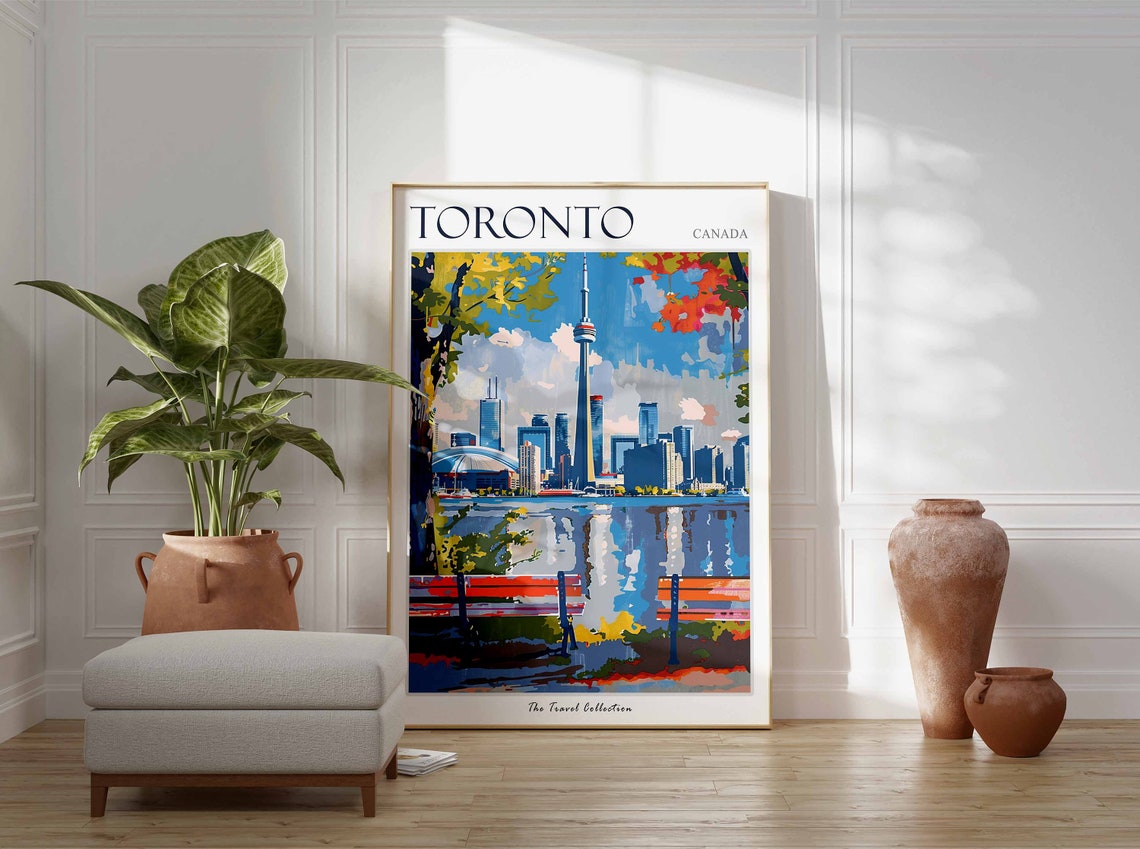 Toronto Canada CN Tower City Skyline Autumn Waterfront Poster - Image 3