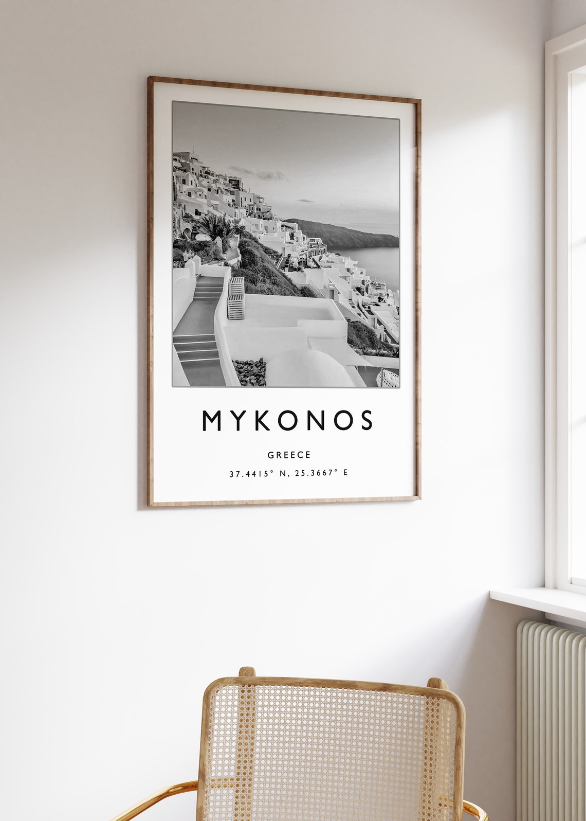Mykonos Travel Print Mykonos Travel Poster Greece Travel Print Greek Print Black And White Travel Poster Travel Art Travel Gift - Image 3