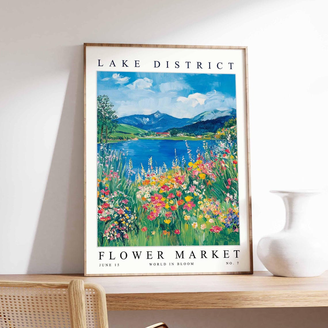 Lake District Flower Market Wildflower Meadow Lakeside Poster