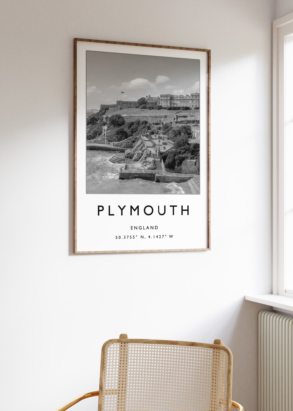 Plymouth Travel Print Plymouth Travel Poster England Travel Print English Print Black And White Travel Poster Travel Art Travel Gift - Image 2