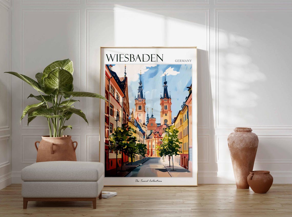 Wiesbaden Poster Germany Travel Print German Decor Europe Travel Poster European Wall Art Wiesbaden Gift Wiesbaden Travel Poster - Image 3