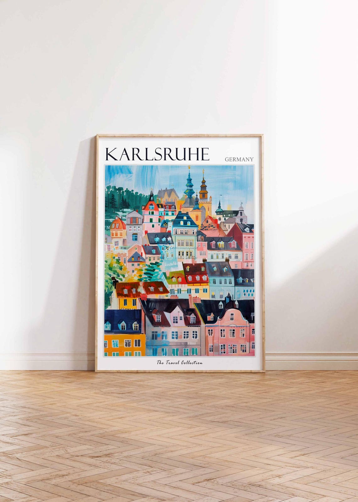 Karlsruhe Germany Colorful Old Town Rooftops City View Poster - Image 2
