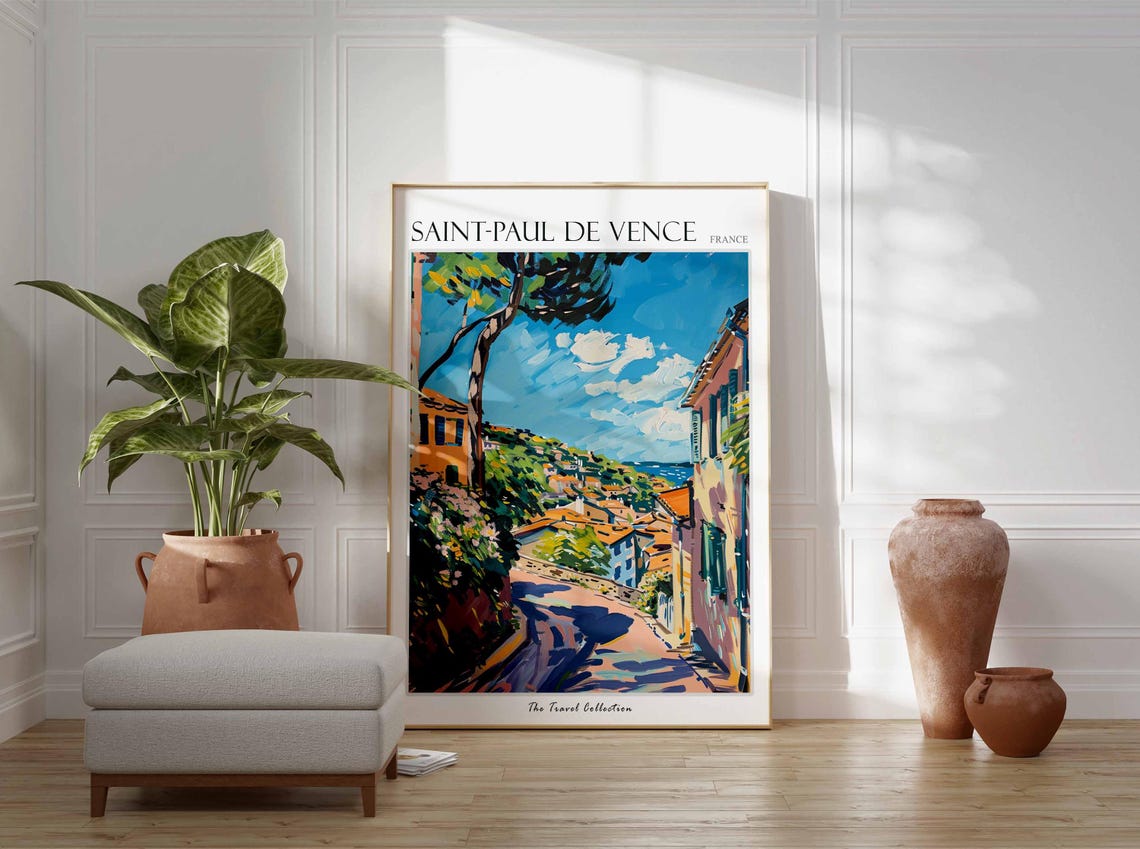 Saint Paul De Vence Poster France Travel Print French Decor Europe Travel Poster European Wall Art Saint Paul De Vence Travel Poster - Image 3