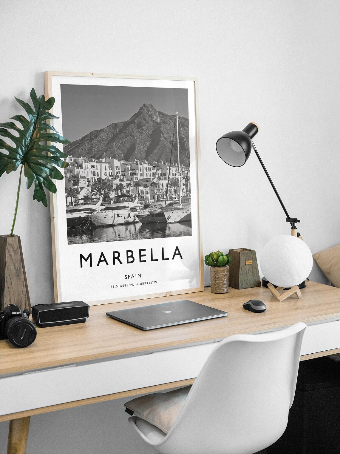 Marbella Black And White Travel Poster, Spain - Image 3