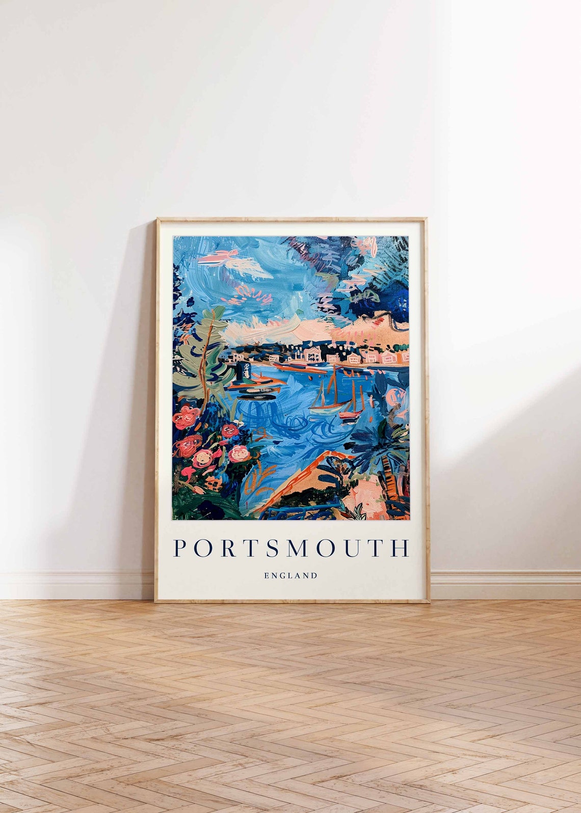 Portsmouth Poster Portsmouth Travel Print England Wall Art British Travel Print Uk Decor City Print Portsmouth Travel Poster - Image 2