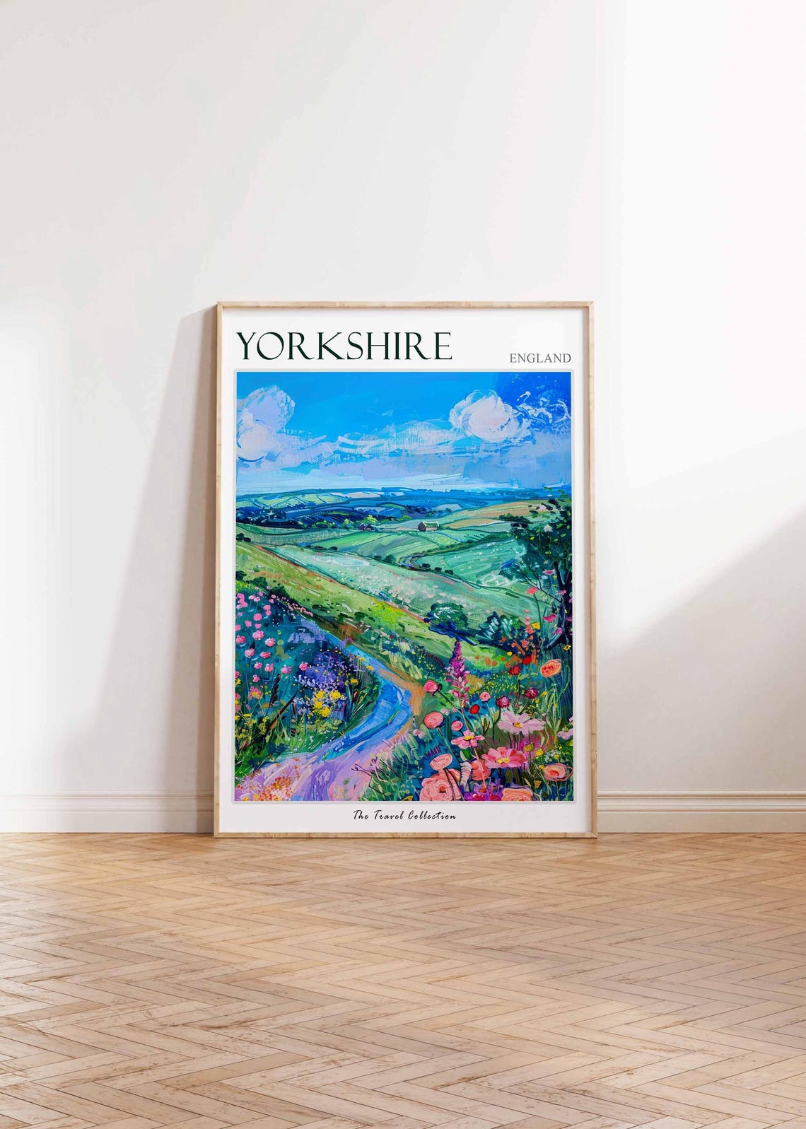 Yorkshire Wildflower Meadow Winding Path Countryside Art Poster - Image 2