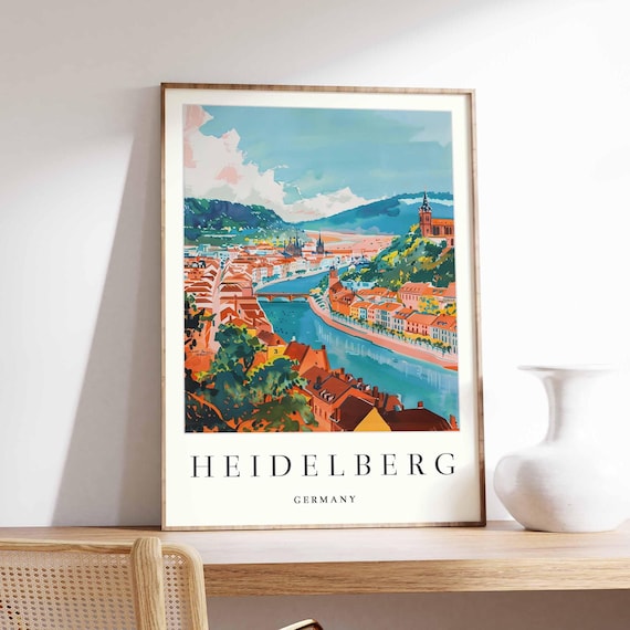 Heidelberg Germany Romantic Old Town Neckar River Castle Hill Poster