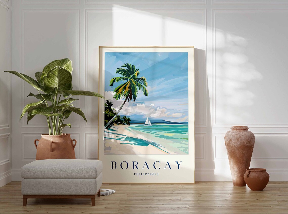 Boracay Poster Boracay Travel Print Philippines Wall Art Filipino Travel Print Tropical Decor Sea Print Boracay Travel Poster - Image 3