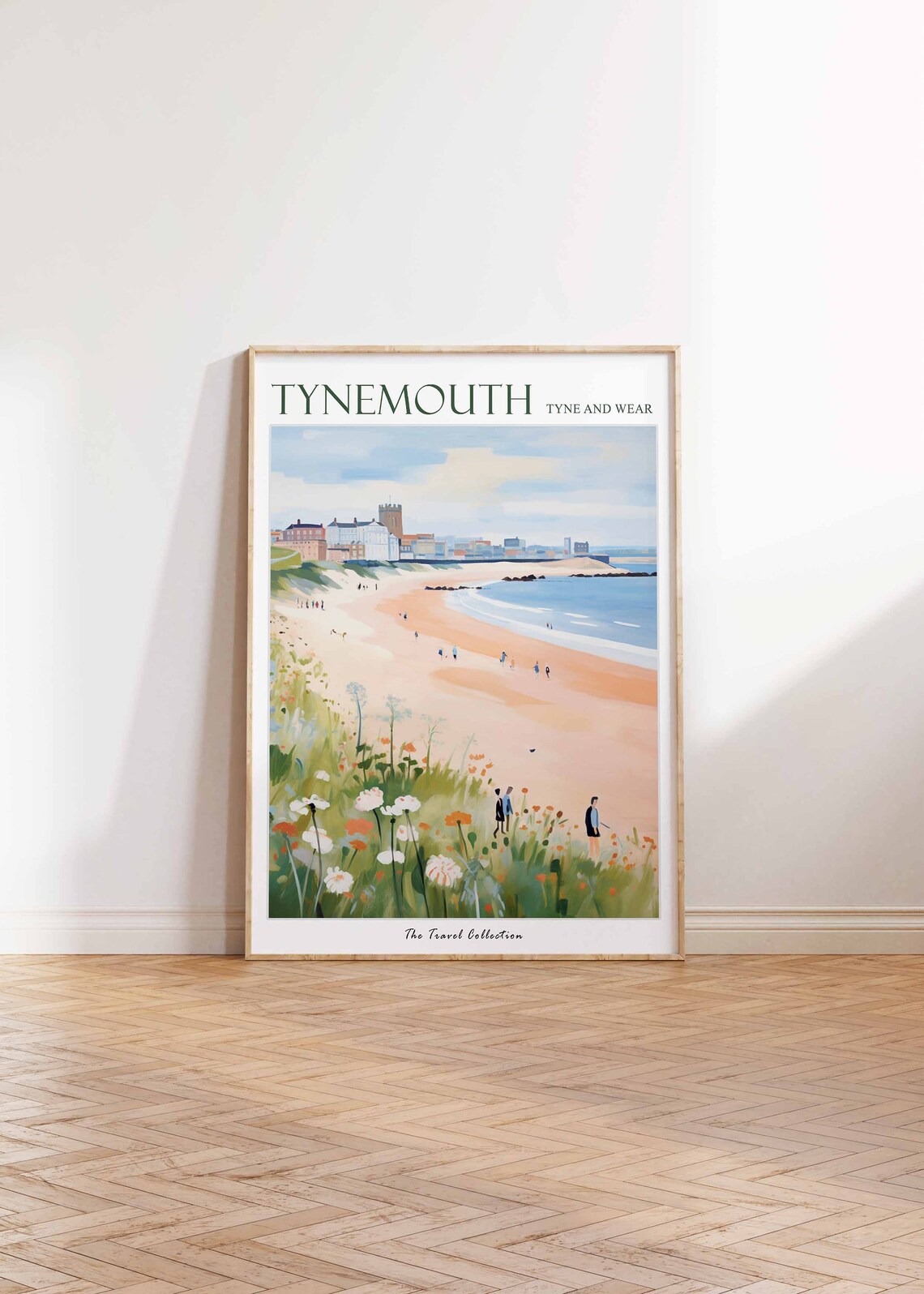 Tynemouth Tyne And Wear Beach Wildflower Coastal Art Travel Poster - Image 2