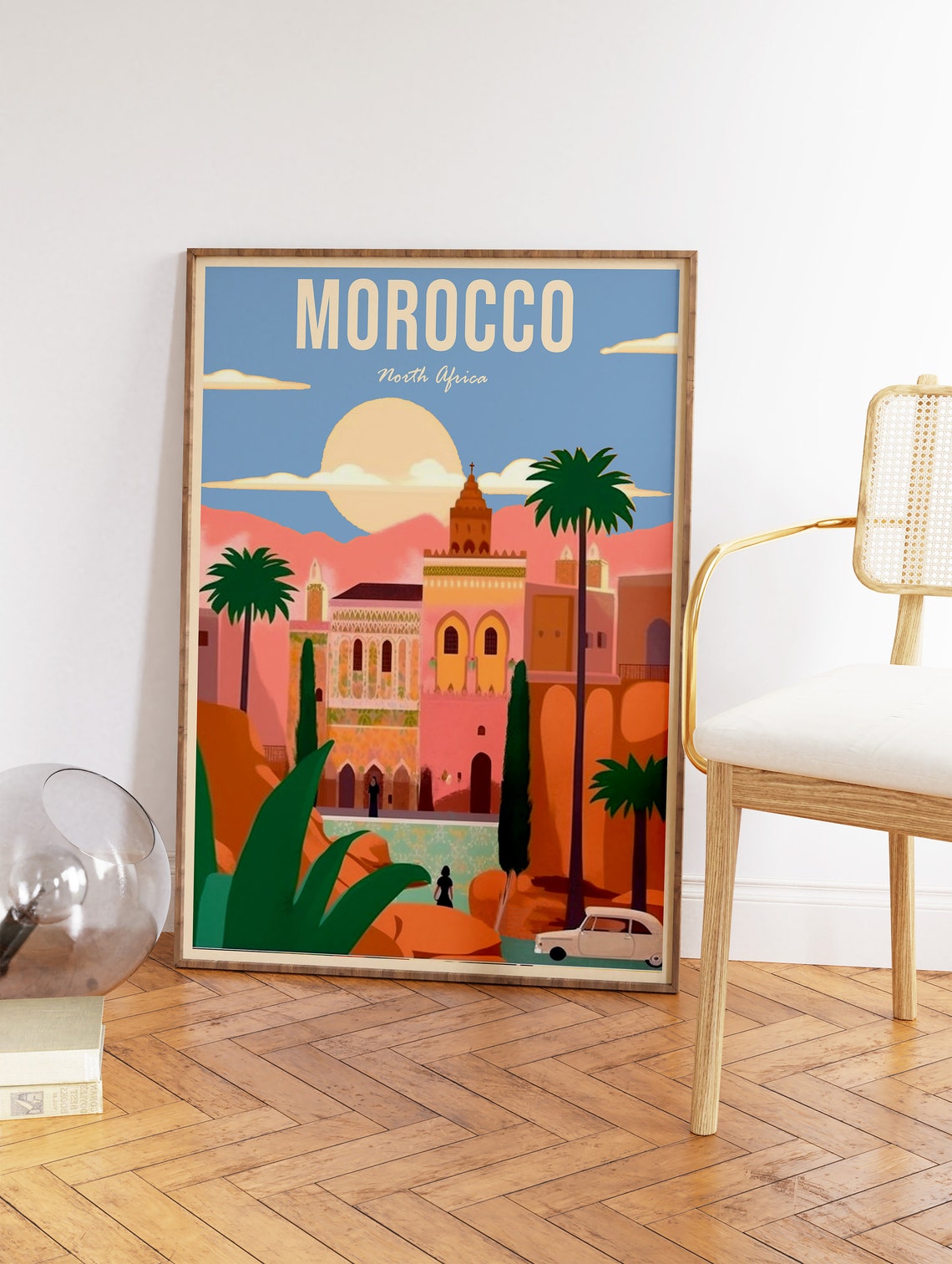 Morocco Travel Print Morocco Travel Poster Spain Travel Wall Art Colourful Travel Art Vintage Travel Travel Gift A1a2a3a4 - Image 2