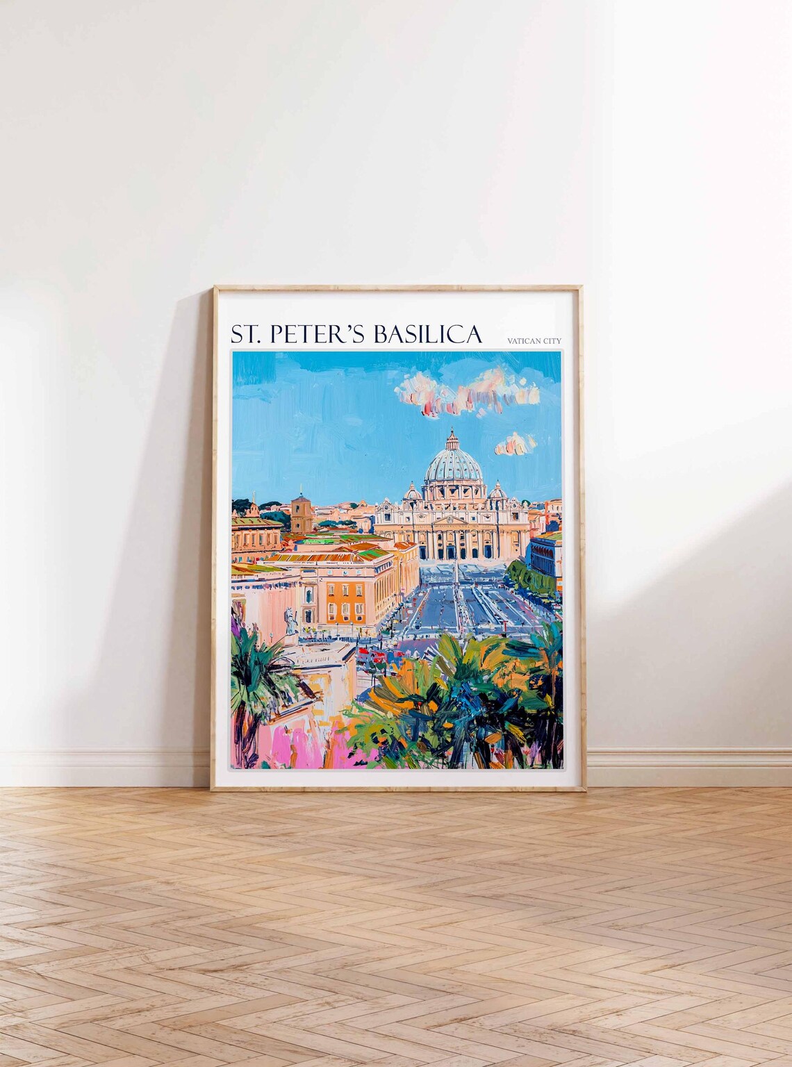 St. Peter's Basilica Square Garden View Vatican City Travel Poster - Image 2