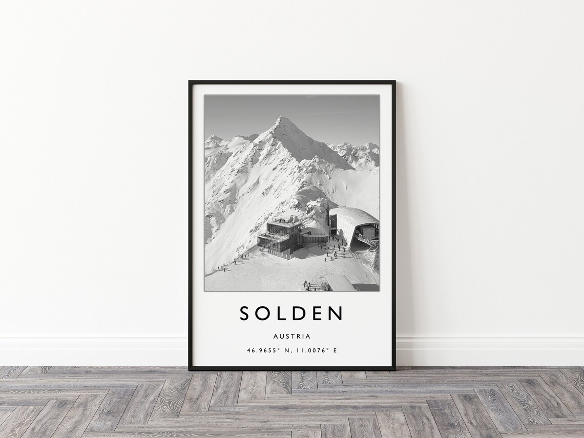 Sölden Austria Ski Travel Poster, Winter Sport Art - Image 2