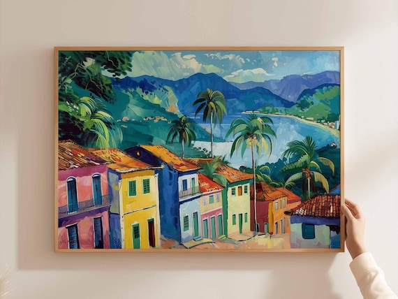 Brazil Poster South America Travel Print Brazilian Wall Art Latin Decor Landscape Tropical