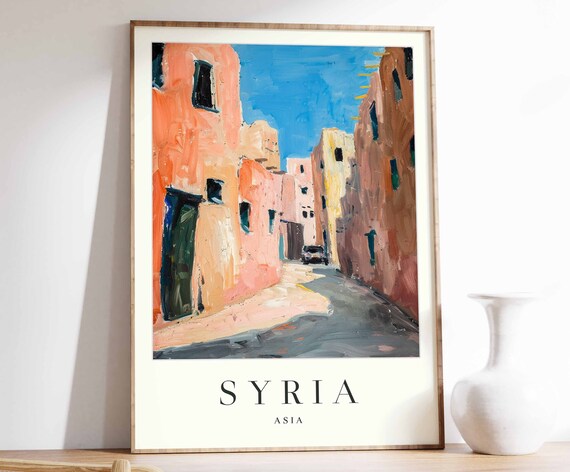 Syria Poster Syria Travel Print Islamic Wall Art Islamic Decor Tropical Decor Botanical Print Syria Gift Syria Travel Poster