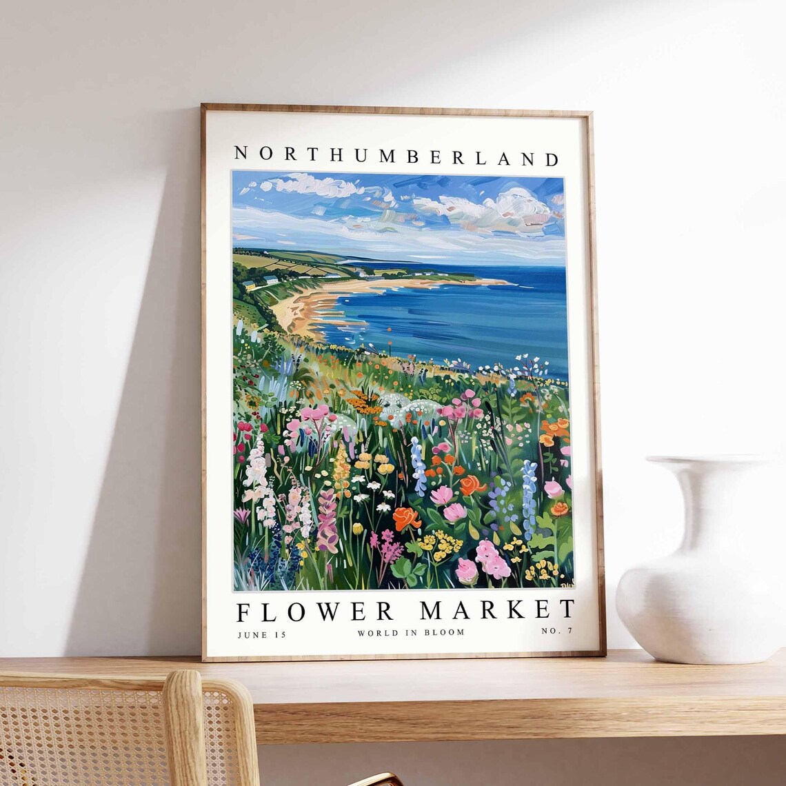 Northumberland Flower Market Wide Shore Wildflower Art Poster