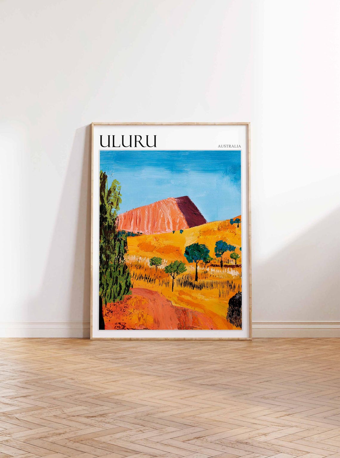 Uluru Australia Golden Outback Impressionist Brushwork Travel Poster - Image 2