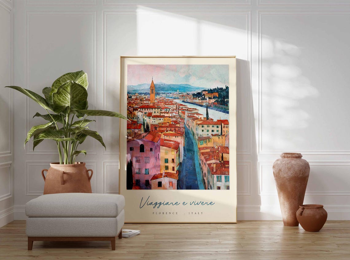 Florence Poster Italian Travel Print Florence Travel Art Florence Wall Art Italy Art Italy Travel Decor Italian Travel Gift - Image 3