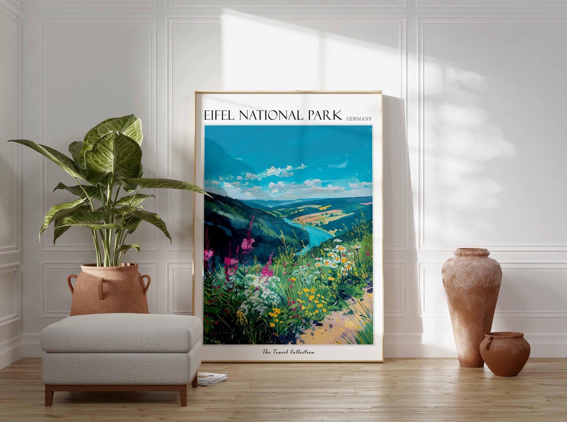 Eifel National Park Germany Wildflower Meadow Valley Lake Poster - Image 3