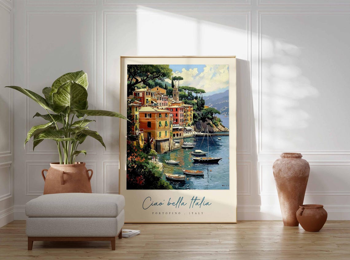 Portofino Poster Italian Travel Print Portofino Travel Art Portofino Wall Art Italy Art Italy Travel Decor Italian Travel Gift - Image 3