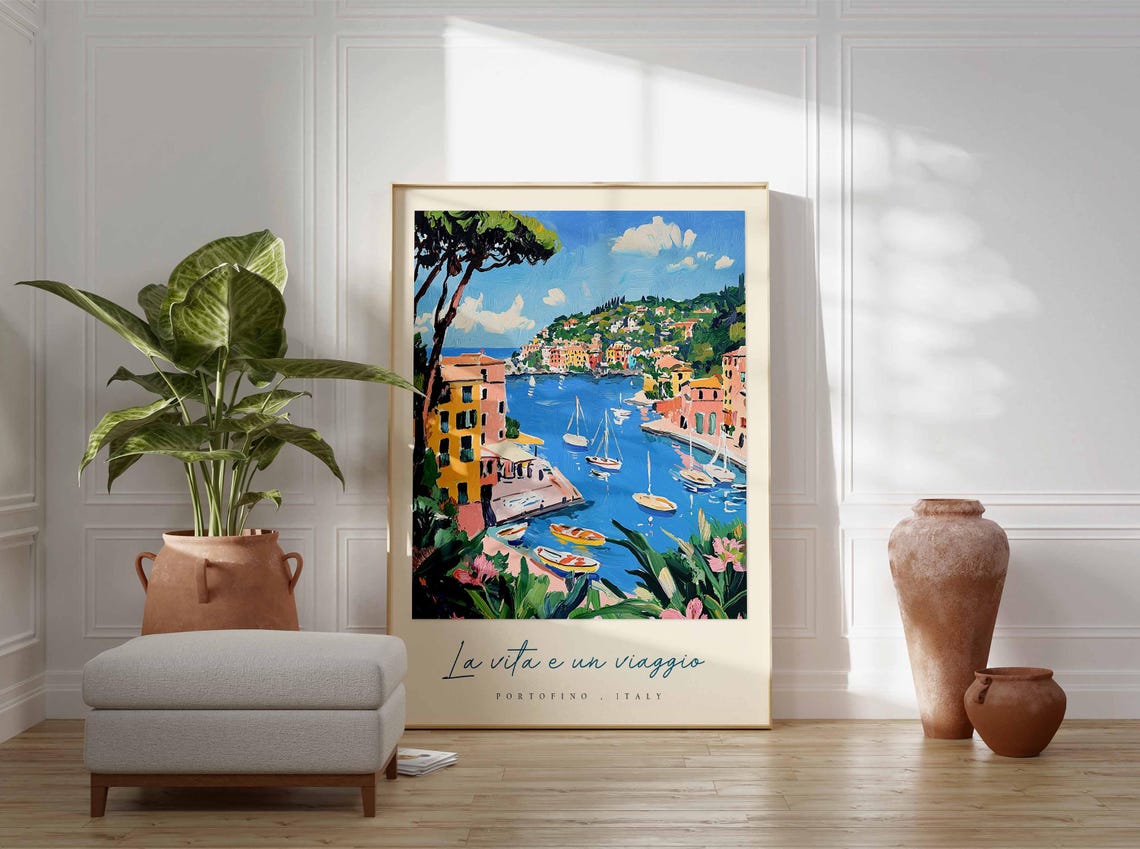 Portofino Poster Italian Travel Print Portofino Travel Art Portofino Wall Art Italy Art Italy Travel Decor Italian Travel Gift - Image 3