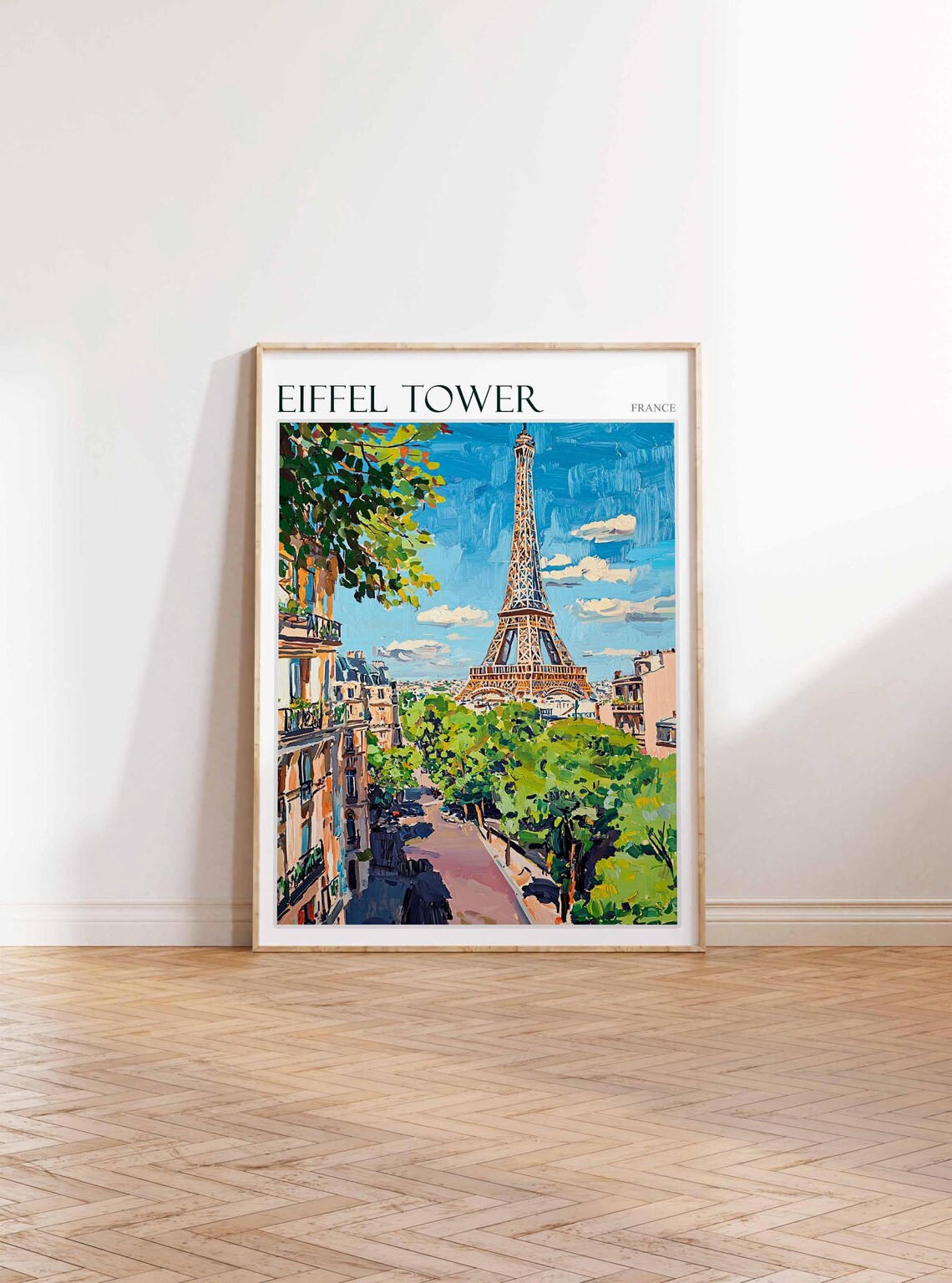 Eiffel Tower Poster Eiffel Tower Travel Print France Wall Art French Travel Print European Decor Paris Gift Paris Travel Poster - Image 2