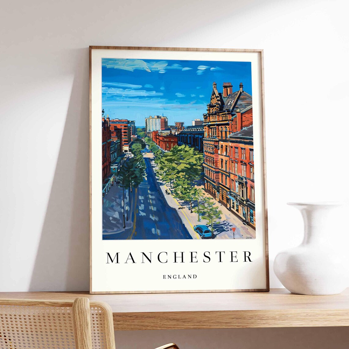 Manchester Victorian Red Brick Industrial Heritage Street Poster