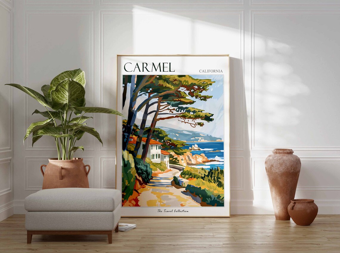 Carmel California Travel Poster, Coastal Wall Art Print - Image 2