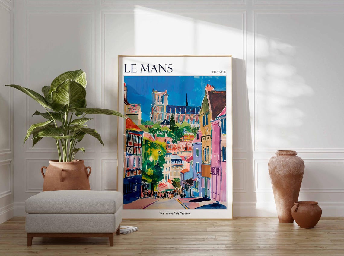 Le Mans Poster France Travel Print French Decor Europe Travel Poster European Wall Art City Print Le Mans Gift Le Mans Travel Poster - Image 3
