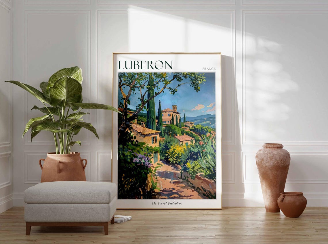 Luberon Poster France Travel Print French Decor Europe Travel Poster European Wall Art Luberon Gift Luberon Travel Poster - Image 3