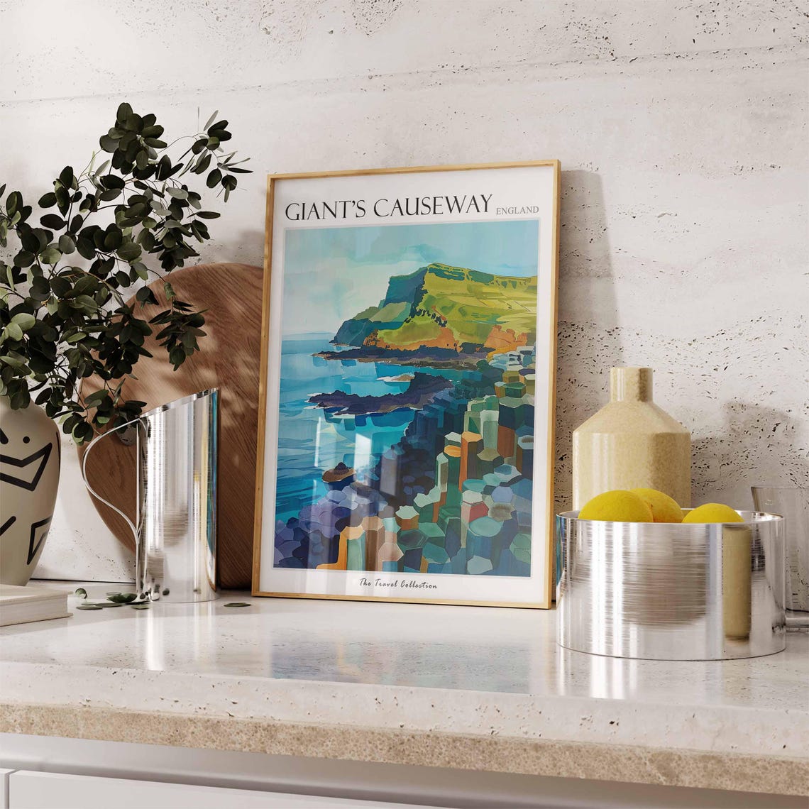 Giants Causeway Poster England Travel Print Giants Causeway Travel Art Giants Causeway Wall Art England Travel Giants Causeway Art - Image 3