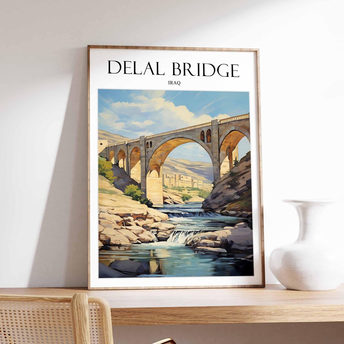 Delal Bridge, Zakho Iraq Kurdistan Travel Poster