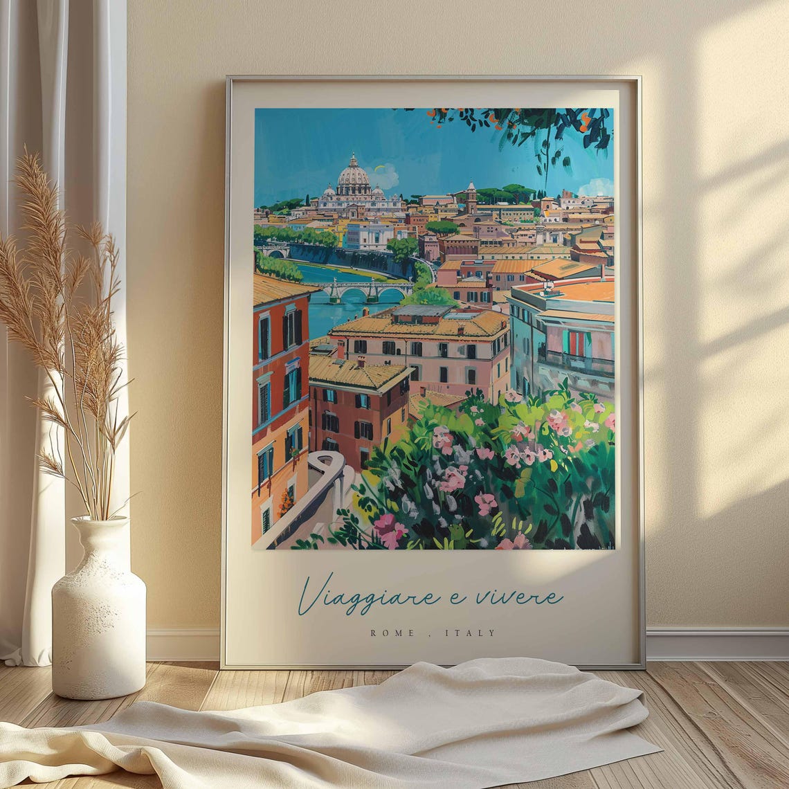 Rome Poster Italian Travel Print Rome Travel Art Rome Wall Art Italy Art Italy Travel Decor Italian Travel Gift - Image 2